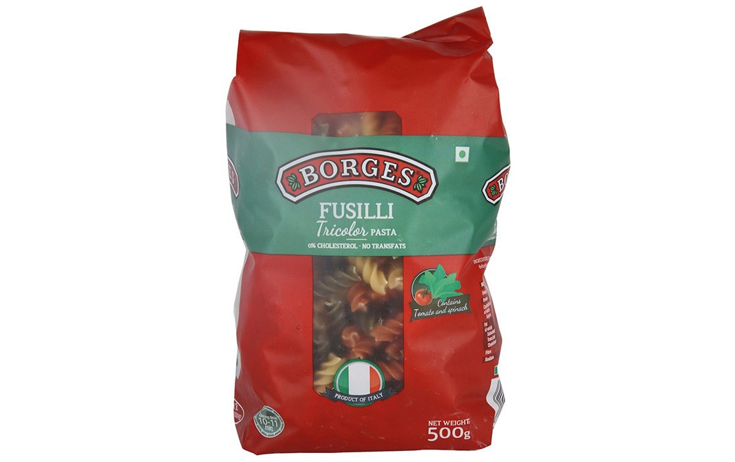 Borges Fusilli Tricolor Pasta    Pack  500 grams